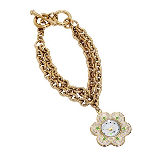 Lucky Brand Women's 161220WTGB Gold-Tone Flower Shaped Chain Bracelet Watch
