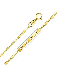 14K Yellow Gold 1.1mm Twisted Snail Chain Necklace with Spring-ring Clasp - 16" Inches