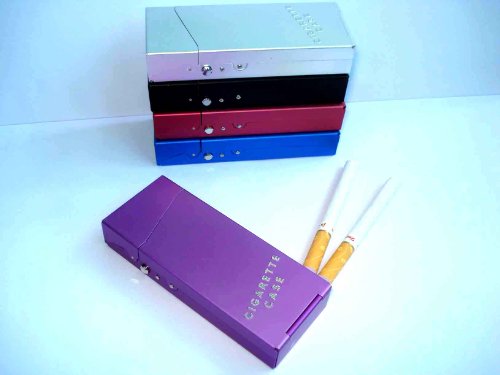 Cigarette Carrying Case Holder 20 Pack- Stylish Case for 100's CIGARETTE (PURPLE COLOR) (GD-1094, FREE CAR sticky pad for Phone PDA MP3 MP4)