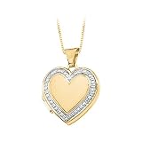14K Two Tone Gold 17.75 x 18 MM Heart Locket with Chain