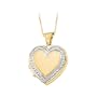 14K Two Tone Gold 17.75 x 18 MM Heart Locket with Chain
