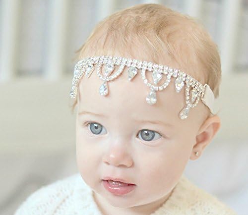 Allure Designs Baby Headband Beaded Headband Rhinestone Headband Crystal Headband Baby Girl Headband Flower Girl Headband Jewelled Headband