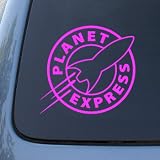 PLANET EXPRESS - Futurama - Vinyl Decal Sticker #A1458 | Vinyl Color: Pink