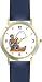 Old Fisherman or Man in Boat Fishing - WATCHBUDDY® DELUXE TWO-TONE THEME WATCH - Arabic Numbers - Blue Leather Strap-Women's Size-Small