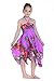 Girl Gypsy Uneven Button Hawaiian Luau Dress in Purple
