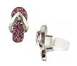 Cell Phone Charm - C25 - Antennae Jewelry - Crystal Flip Flop Slipper ~ Rose