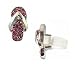 Cell Phone Charm - C25 - Antennae Jewelry - Crystal Flip Flop Slipper ~ Rose