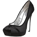 418PSmXs97L. SL160  bebe Womens Hestor Platform Pump,Black Satin,7.5 M US
