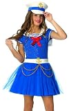 Navy Sailor Girl Dress Outfit Kids Halloween Costume M Girls Medium (sz 8-10)