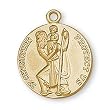 12K Gold Filled Saint Christopher Medal and 18-inch Chain
