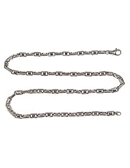 925 Sterling Silver Handmade Link Chain Rhodium Plated 24" 52.5g.