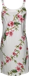 Bias Print Sundress - Plumeria Bamboo A-Line Hawaiian Aloha Zipper Back Sun Dress - Regular Size