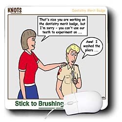 Rich Diesslins Funny KNOTS Scouting Cartoons - Stick to Brushing Your Teeth - Dentistry - Mouse Pads