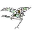 Silver Tone Stork Animal Pin Brooch