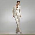Isaac Mizrahi for Target® Sateen Peak Lapel Jacket, Pants and Cowl Neck Shell - Opal Cream