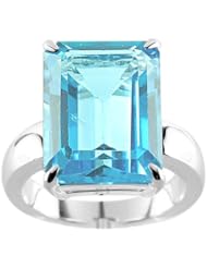 16x12mm Octagon Blue Topaz Ring