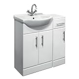 550 White Gloss Bathroom Vanity and Bathroom Storage Cupboard Unit