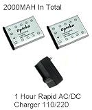 2 Olympus LI-42 Replacement Batteries 1000mAh Each High Capacity Li-ion Battery Packs 2000MAH In Total With 1 Hour AC/DC Replacement Charger (LI-41C) For Olympus IR-300, D-630, SP-700 Stylus 710, 720 SW, FE-340 FE-280 FE-300 Stylus 5010 7010 7030 7040 Tough 3000