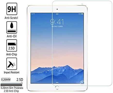 Leesentec Premium Tempered Glass Screen Protector For Apple iPad Air / iPad Air 2 HD Protection With Oleophobic Coating Anti Oil&Fingerprint Anti Scratch Bubble Free Glass Screen Protector