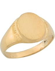 14k Yellow Gold Oval Attractive Signet Baby Ring