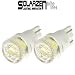 Solarzen T10 4x3528 SMD LED Bulb White Light Lamp (Diffusion lens structure). Pair. Retail Package