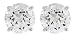 Platinum Overlay Sterling Silver  Round Cubic Zirconia Four-Prong Stud Earrings