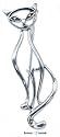 Sterling Silver Siamese Cat Outline Pin