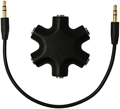 SINNRY 3.5mm 1 to 5 Audio Headphone Headset Earphones Splitter Adapter Converter Music Sharing Device Hub for iPhone, iPad, Samsung, Htc, Sony, Smartphone and All Tablets (Black 1 to 5 Splitter)