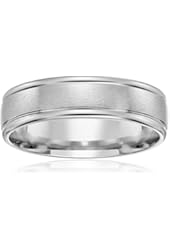 Men's 10k Gold Comfort-Fit Round Edge Plain Wedding Band with Satin Center (6 mm)