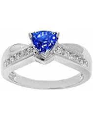 14K White Gold Tanzanite and Diamond Ring -- LIFETIME WARRANTY
