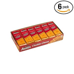 Austin Cheese Crackers With Cheddar Cheese, 16.56-Ounce Packages (Pack of 6) by Austin