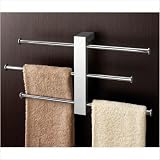 Bridge Wall Mounted Sliding Three Tier Towel Holder in Chrome