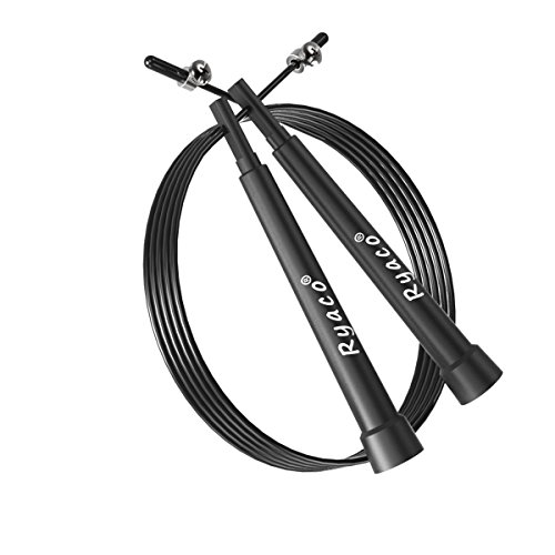 Ryaco [Adjustable / Cuttable 3M] R912 Jump Rope, Speed Rope, speed cable rope for Cardio, Crossfit, Cross Fitness, Boxing, MMA, endurance fitness training, Weighted Fitness Training, Workout Exercise