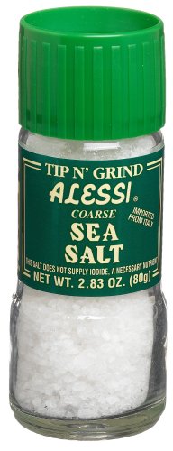 Alessi Sea Salt, Coarse, 2.83-Ounce Grinders (Pack of 6)