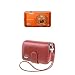 Olympus VG-160 14MP Digital Camera (Orange) and Leather Case (Red)