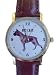 Boxer dog watch Classic size of 1.5 inches Gold Tone case and Black leather band
