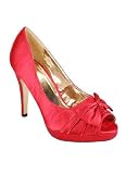Satin Bow Peep Toe Pump