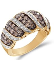 Champagne Brown Diamond Fashion Ring 14k Yellow Gold Band (1.48 Carat)