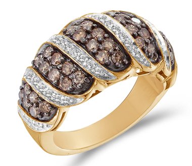 Champagne Brown Diamond Fashion Ring 14k Yellow Gold Band (1.48 Carat)