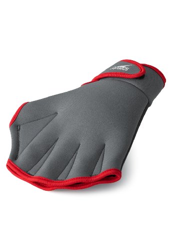 Speedo Aquatic Fitness Gloves, Charcoal/Red, Large Speedo Aquatic Fitness Gloves, Charcoal/Red, Large
