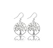 LAVISHY Tree of Life Open Filigree Medallion Dangle Earrings - Matte Silver over Pewter