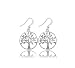 LAVISHY Tree of Life Open Filigree Medallion Dangle Earrings - Matte Silver over Pewter
