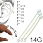 Flexible Industrial - Clear Ball 14G, 1" 1/2 - Sold as a Pair