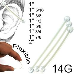 Flexible Industrial - Clear Ball 14G, 1" 5/8 - Sold as a Pair