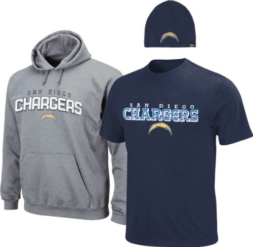 San Diego Chargers Youth Beanie, Hoodie, and T-Shirt 3-Pack Set