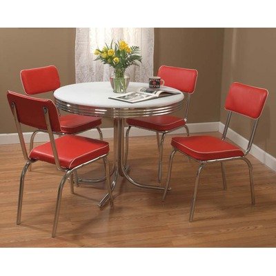 Retro 5 Piece Dining Vinyl Chairs