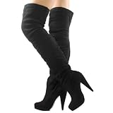 Akemi91 Round Toe Thigh-High Boot BLACK