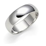 14 White Gold 6mm Plain Half Round Band