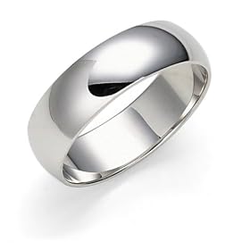 14 White Gold 6mm Plain Half Round Band by Amazon.com Collection