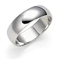 14 White Gold 6mm Plain Half Round Band